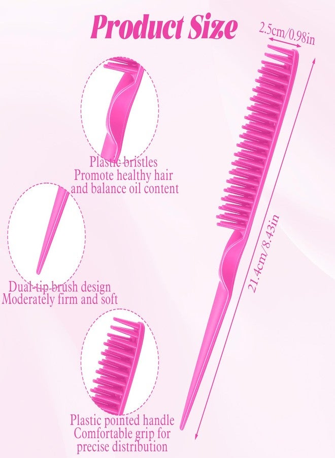 Exclaith 3 Row Hair Comb for Natural Detangling, 4PCS Rat Tail Styling Comb Set Nylon Bristle Unbraider Teasing Combs for Defining Curls and Sectioning Hair - Image 2